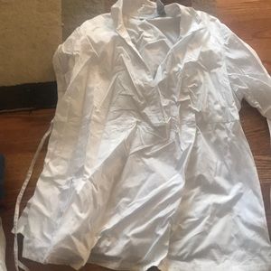 White maternity dress shirt